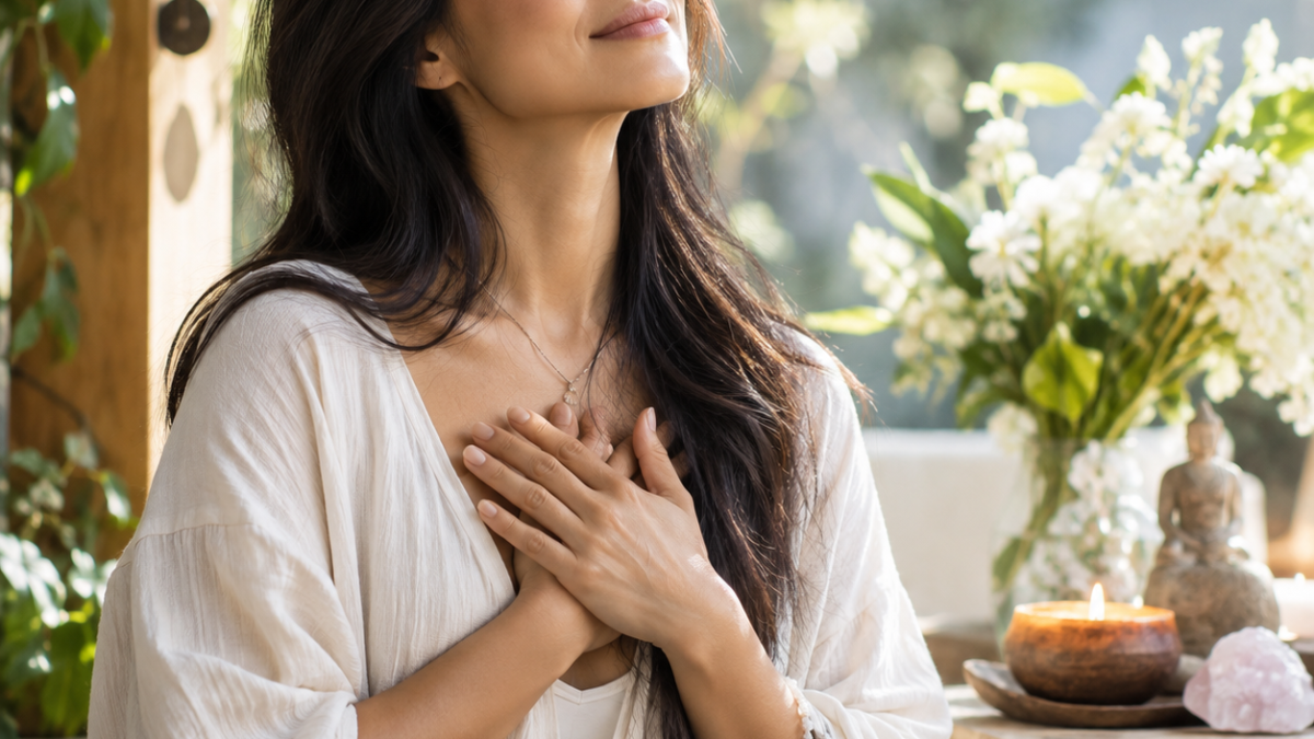 Woman giving Self-Healing Meditation at Radiant You