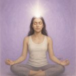 Woman with open Crown Chakra meditating at Radiant You
