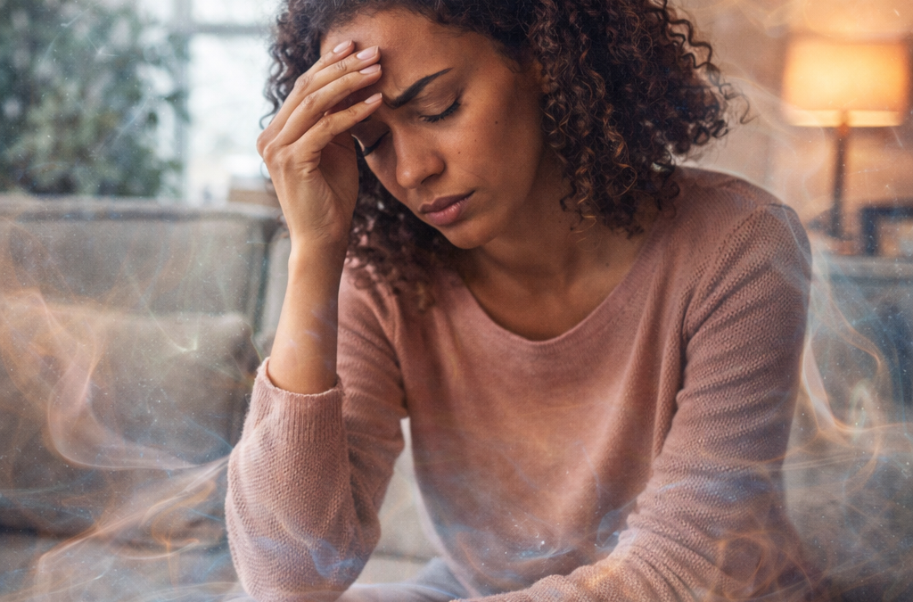Woman with emotional exhaustion ready to heal at Radiant You